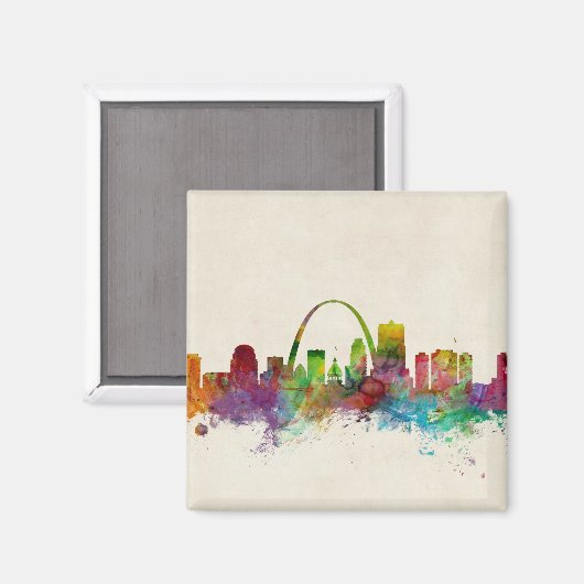 St Louis Missouri Skyline Magneet (Voorkant / Achterkant)