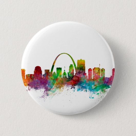 St Louis Missouri Skyline Ronde Button 5,7 Cm (Voorkant)