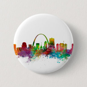 St Louis Missouri Skyline Ronde Button 5,7 Cm