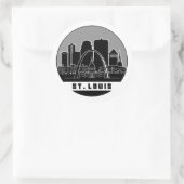 St. Louis Missouri Skyline Ronde Sticker (Tas)