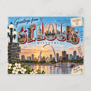 St Louis Missouri, St Louis ansichtkaart Briefkaart