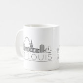 St. Louis, Missouri | Stad gestileerde Skyline Koffiemok (Voorkant links)