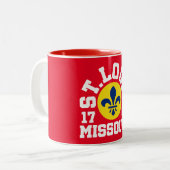St. Louis, Missouri Tweekleurige Koffiemok (Voorkant links)
