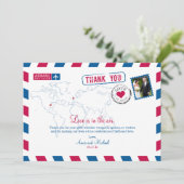 St. Louis Missouri & UK Luchtpost Huwelijk Bedankt Kaart (Staand voorkant)