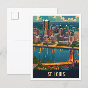 St Louis Missouri USA Vintage Travel Illustratie Briefkaart