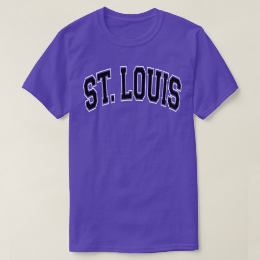 St. Louis Missouri Varsity Style Red met Black Tex T-shirt (Design voorkant)