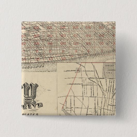 St. Louis, Missouri Vierkante Button 5,1 Cm (Voorkant)