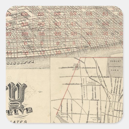 St. Louis, Missouri Vierkante Sticker (Voorkant)