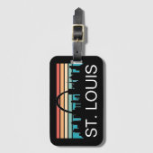 ST. LOUIS MISSOURI VINTAGE SKYLINE ZONSONDERGANG BAGAGELABEL (Voorkant (verticaal))