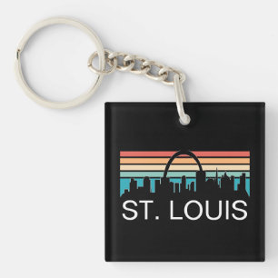 ST. LOUIS MISSOURI VINTAGE SKYLINE ZONSONDERGANG SLEUTELHANGER