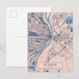 St Louis Missouri Winderige Stad Kaart Reizen