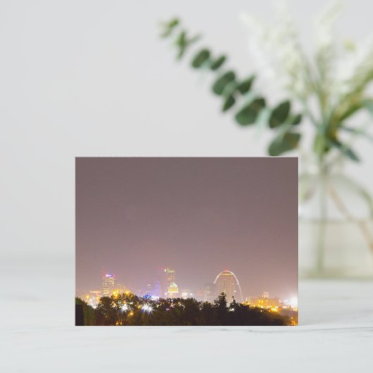 St. Louis, MO bij nacht Briefkaart (Staand voorkant)