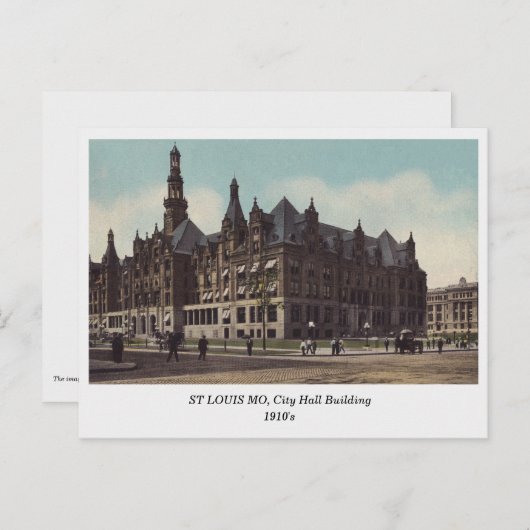St. Louis MO, oud briefkaart stadhuis (Voorkant / Achterkant)