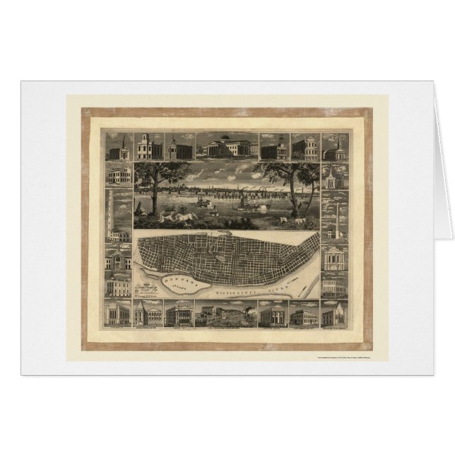 St. Louis, MO Panoramic Map - 1848 (Voorkant Horizontaal)