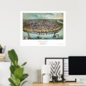 St. Louis, MO Panoramic Map - 1859 Poster (Thuiskantoor)