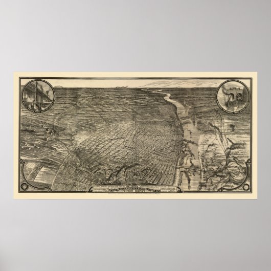 St. Louis, MO Panoramic Map - 1876 Poster (Voorkant)