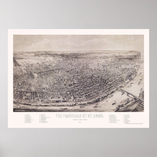 St. Louis, MO Panoramic Map - 1894 Poster (Voorkant)