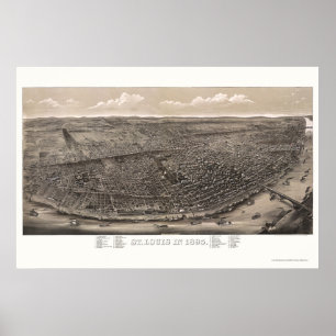 St. Louis, MO Panoramic Map - 1895 Poster