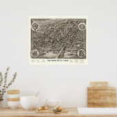 St. Louis, MO Panoramic Map - 1907 Poster (Keuken)