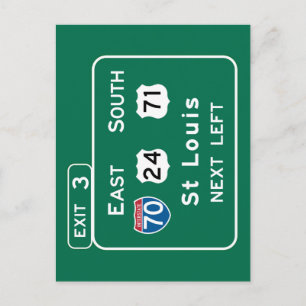 St. Louis, MO Road Sign Briefkaart