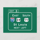 St. Louis, MO Road Sign Briefkaart (Voorkant)