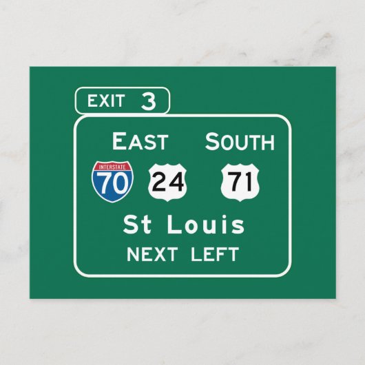 St. Louis, MO Road Sign Briefkaart (Voorkant)