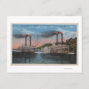 St. Louis, MO - Uitzicht Natchez & Robert E. Lee Briefkaart