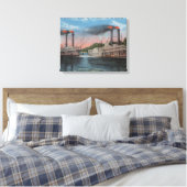 St. Louis, MO - Uitzicht Natchez & Robert E. Lee Canvas Afdruk (Insitu (Slaapkamer))