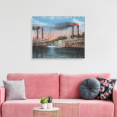St. Louis, MO - Uitzicht Natchez & Robert E. Lee Canvas Afdruk (Insitu (Woonkamer))