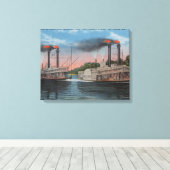 St. Louis, MO - Uitzicht Natchez & Robert E. Lee Canvas Afdruk (Insitu (Houten vloer))