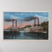 St. Louis, MO - Uitzicht Natchez & Robert E. Lee Poster (Voorkant)