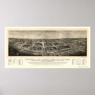 St. Louis, MO World's Fair Panoramic Map - 1904a Poster