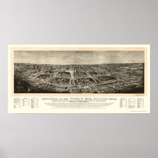 St. Louis, MO World's Fair Panoramic Map - 1904a Poster (Voorkant)