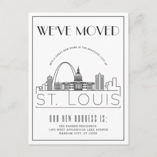 St. Louis Modern Deco   Adres wijzigen Aankondigingskaart
