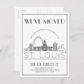 St. Louis Modern Deco | Adres wijzigen Aankondigingskaart (Voorkant / Achterkant)