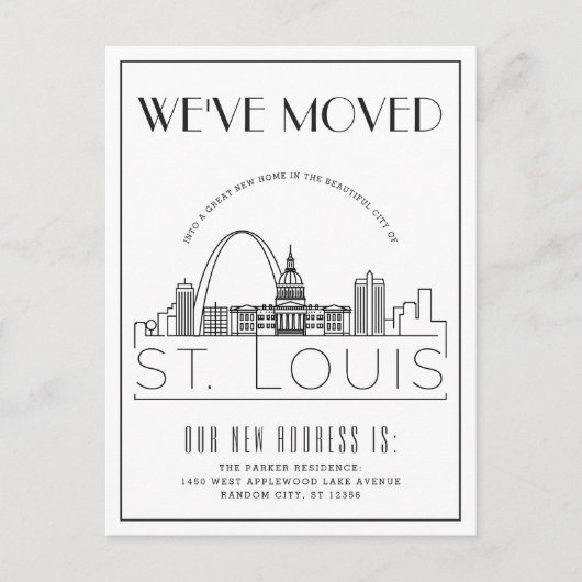 St. Louis Modern Deco | Adres wijzigen Aankondigingskaart (Voorkant)