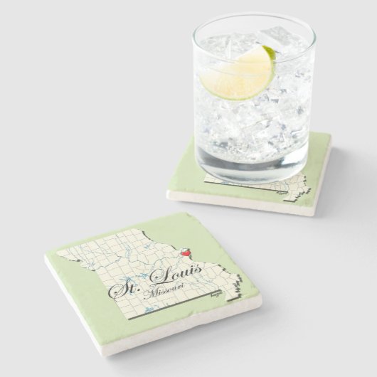 St. Louis Onderzetter, Saint Louis Onderzetters, Stenen Onderzetter (Zijkant)