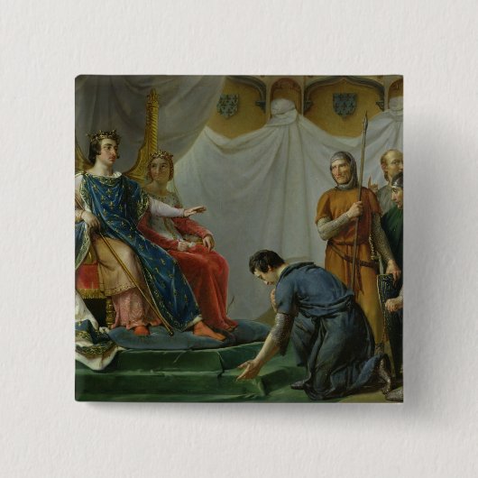 St. Louis pardon Mauclerc Vierkante Button 5,1 Cm (Voorkant)