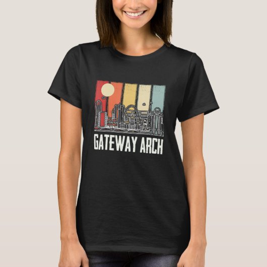 St Louis Retro Gateway Arch National Park Missouri T-shirt (Voorkant)