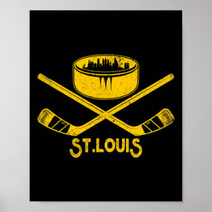 St. Louis Retro ijshockey liefhebber sticks State Poster