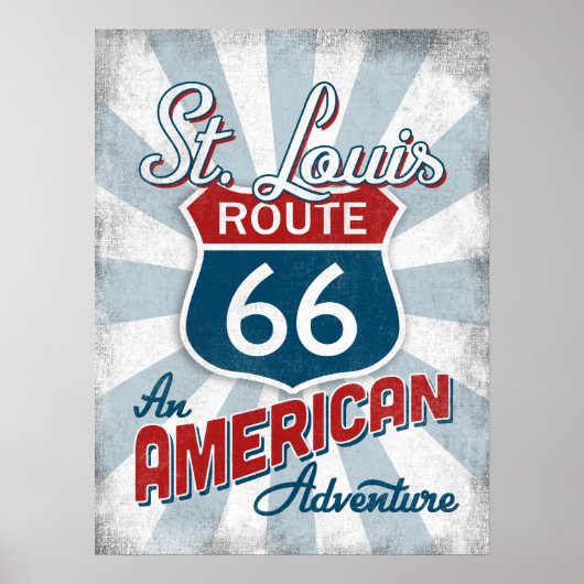 St Louis Route 66  Amerika Missouri Poster (Voorkant)
