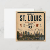 St Louis Route 66 Arch Coördinaten Uitnodiging (Voorkant / Achterkant)