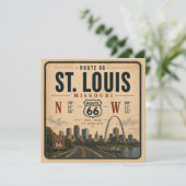 St Louis Route 66 Arch Coördinaten Uitnodiging (Staand voorkant)