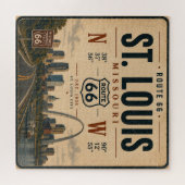 St Louis Route 66 Boog Coördinaten Legpuzzel (Horizontaal)