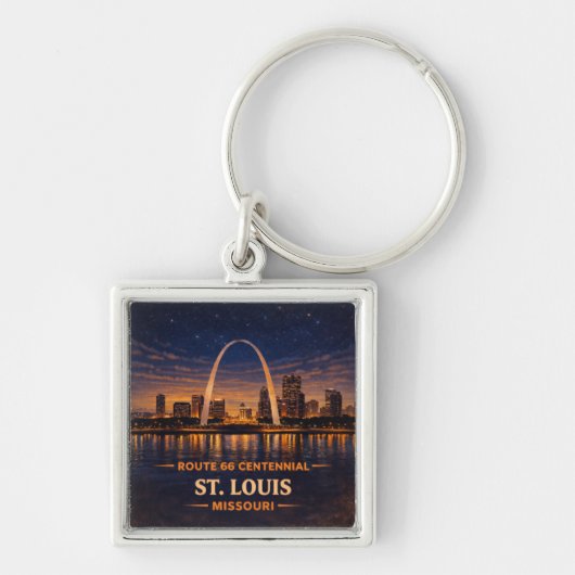 St Louis Route 66 Gateway Arch-eeuwfeest Sleutelhanger (Voorkant)