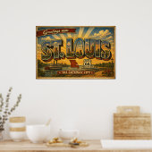 St Louis Route 66 Oude Reis Poster (Keuken)