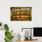 St Louis Route 66 Oude Reis Poster (Thuiskantoor)