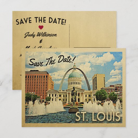 St Louis Save the Date Missouri Saint Louis Aankondigingskaart (Voorkant / Achterkant)