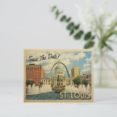 St Louis Save the Date Missouri Saint Louis Aankondigingskaart (Staand voorkant)