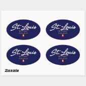 St. Louis Script Ovale Sticker (Vel)